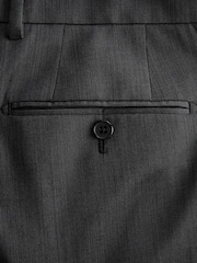 Charcoal Grey Slim Fit Wool Blend Suit Trousers - Image 8 of 9
