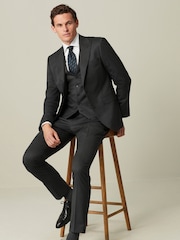Charcoal Grey Regular Fit Wool Blend Suit Waistcoat - Image 2 of 10