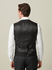 Charcoal Grey Regular Fit Wool Blend Suit Waistcoat - Image 5 of 10