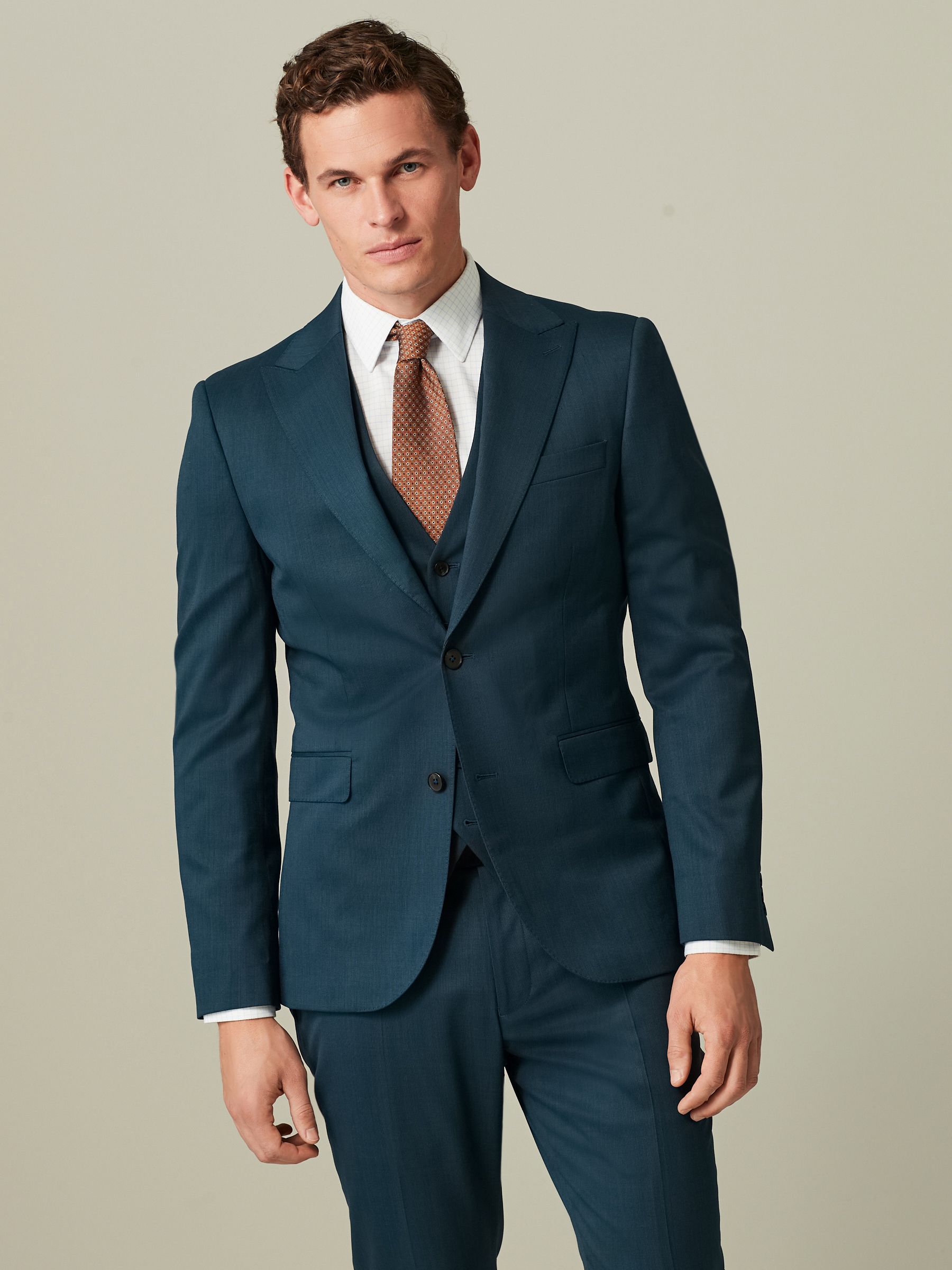 Buy Teal Blue Slim Fit Wool Blend Suit Jacket from Next Luxembourg
