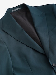 Teal Blue Slim Fit Wool Blend Suit Jacket - Image 5 of 8