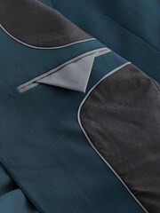 Teal Blue Slim Fit Wool Blend Suit Jacket - Image 7 of 8