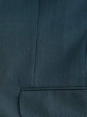 Teal Blue Slim Fit Wool Blend Suit Jacket - Image 8 of 8