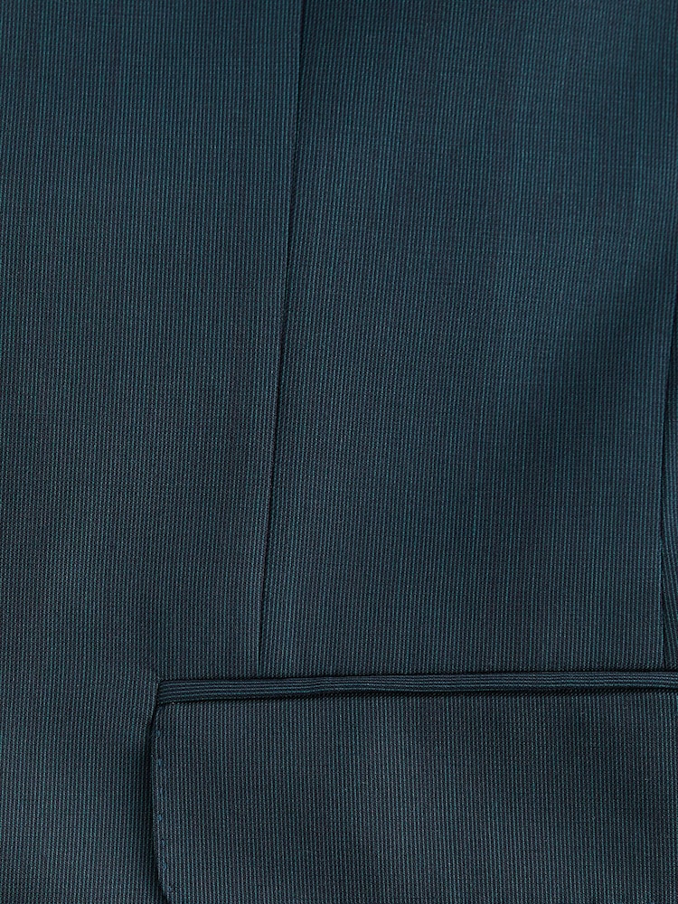 Teal Blue Slim Fit Wool Blend Suit Jacket - Image 8 of 8