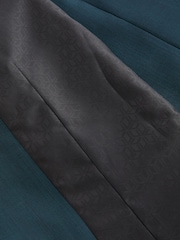 Teal Blue Regular Fit Wool Blend Suit Waistcoat - Image 8 of 10