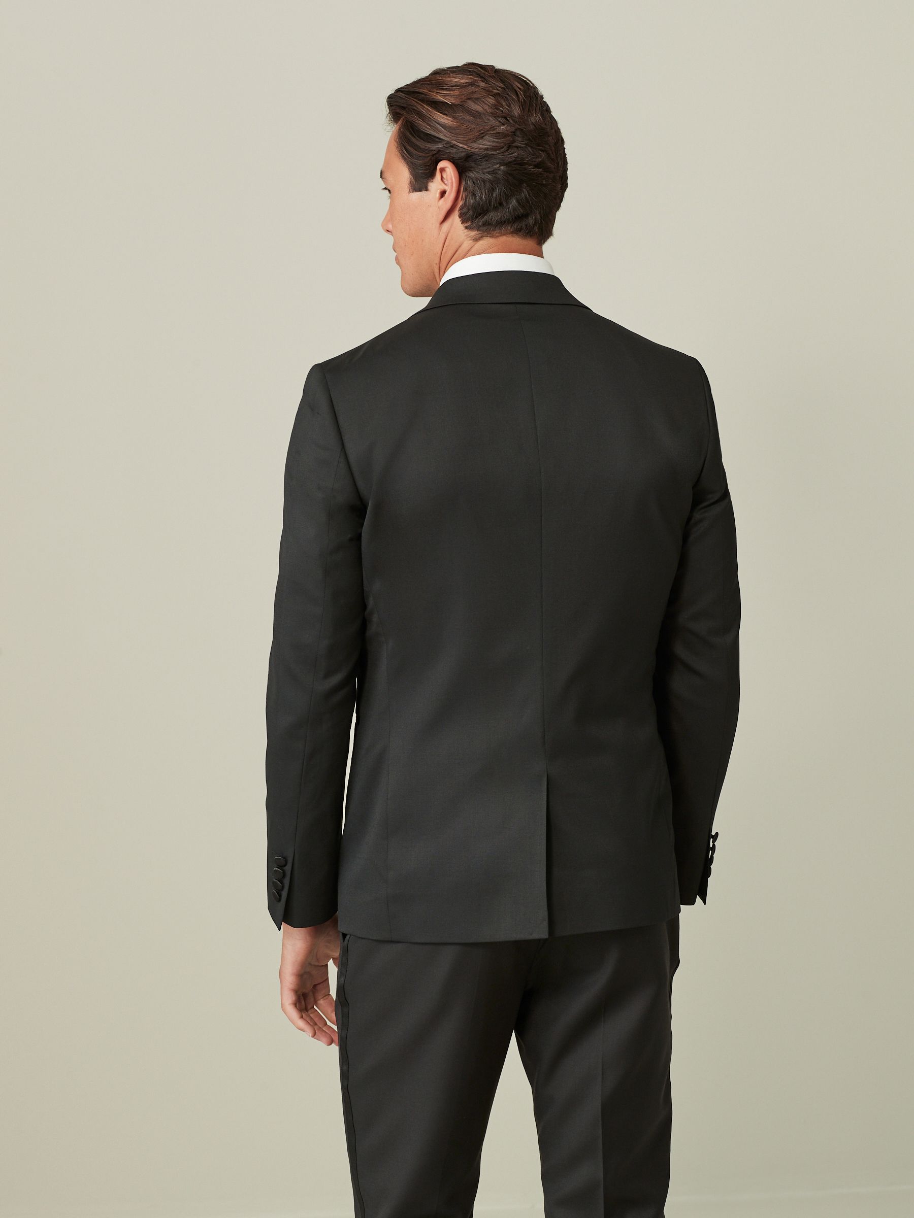 Buy Black Tailored Fit Wool Blend Shiny Tuxedo Suit Jacket from Next USA