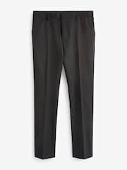 Black Tailored Fit Wool Blend Shiny Tuxedo Suit Trousers - Image 6 of 10