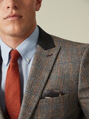 Grey Tailored Nova Fides Wool Trimmed Check Suit Jacket - Image 5 of 11