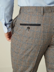 Grey Tailored Fit Nova Fides Wool Blend Trimmed Check Suit Trousers - Image 5 of 8