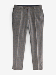 Grey Tailored Fit Nova Fides Wool Blend Trimmed Check Suit Trousers - Image 6 of 8