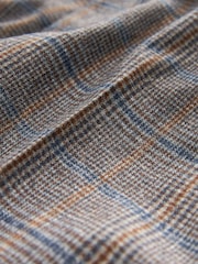 Grey Tailored Fit Nova Fides Wool Blend Trimmed Check Suit Trousers - Image 8 of 8