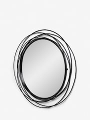 Black Contemporary Wire 91x91cm Wall Mirror - Image 5 of 7