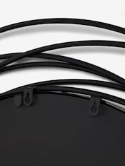 Black Contemporary Wire 91x91cm Wall Mirror - Image 7 of 7