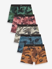 Camouflage Print Soft Waistband Trunks 5 Pack (2-16yrs) - Image 1 of 8