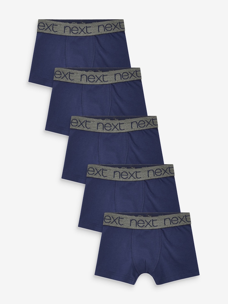 Navy Blue Trunks 5 Pack (2-16yrs) - Image 1 of 3