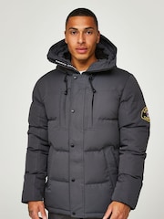 Zavetti Canada Mens Oshawa 2.0 Puffer Parka Jacket with Detachable Faux Fur - Image 1 of 8