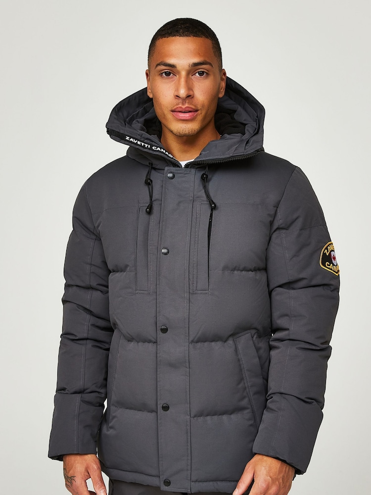 Zavetti Canada Mens Oshawa 2.0 Puffer Parka Jacket with Detachable Faux Fur - Image 1 of 8