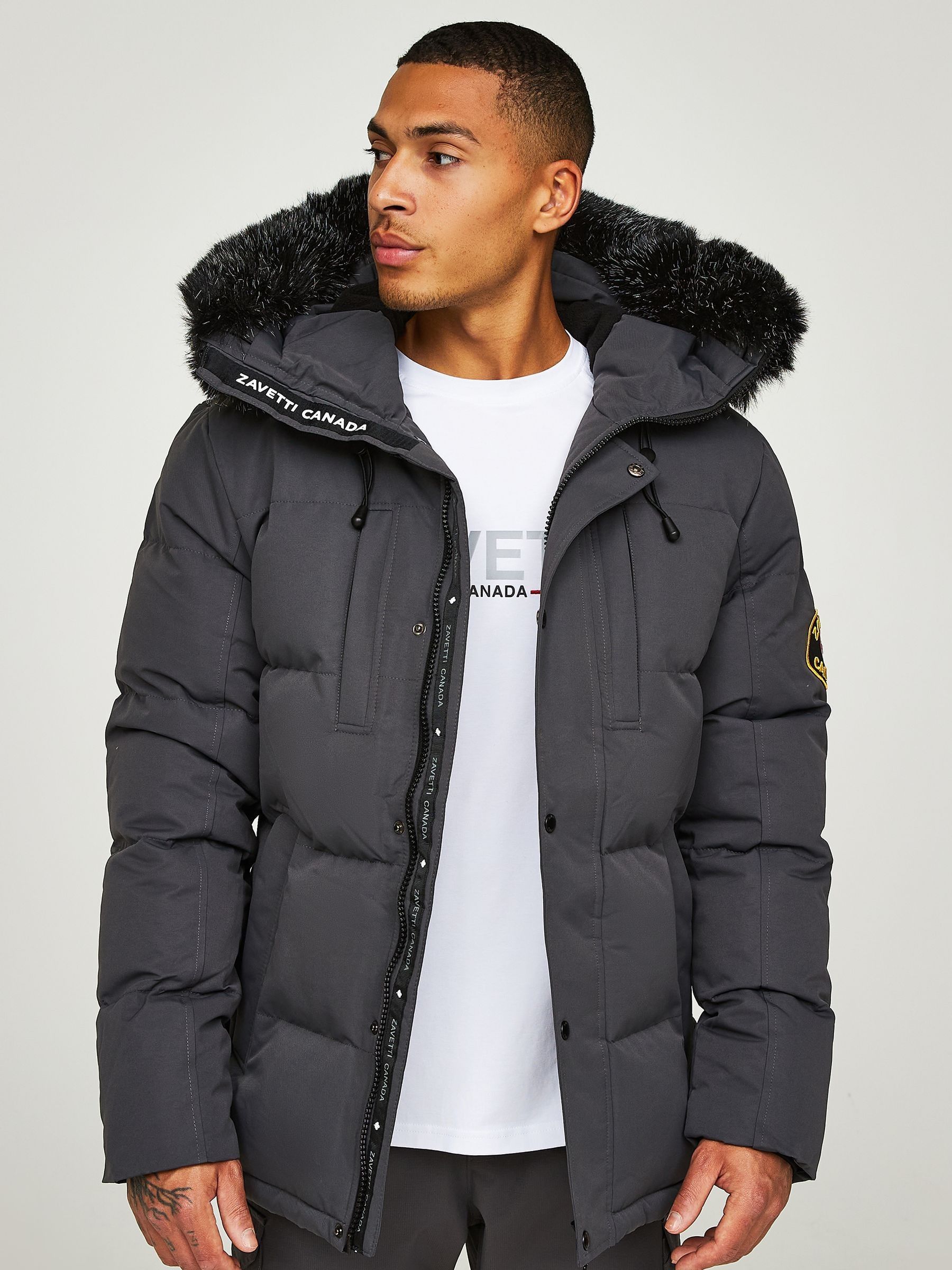Zavetti canada coat black fur top