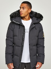 Zavetti Canada Mens Oshawa 2.0 Puffer Parka Jacket with Detachable Faux Fur - Image 2 of 8
