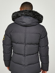 Zavetti Canada Mens Oshawa 2.0 Puffer Parka Jacket with Detachable Faux Fur - Image 4 of 8
