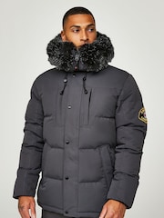 Zavetti Canada Mens Oshawa 2.0 Puffer Parka Jacket with Detachable Faux Fur - Image 5 of 8