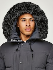 Zavetti Canada Mens Oshawa 2.0 Puffer Parka Jacket with Detachable Faux Fur - Image 6 of 8