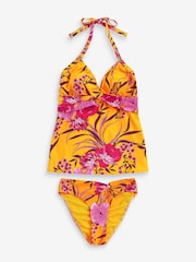 Simply Be Magisculpt Orange Floral Print  Twist Front Tankini Set - Image 5 of 7