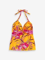 Simply Be Magisculpt Orange Floral Print  Twist Front Tankini Set - Image 6 of 7