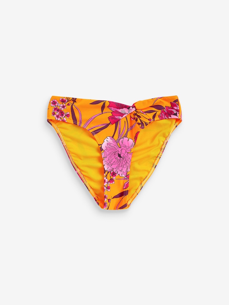 Simply Be Magisculpt Orange Floral Print  Twist Front Tankini Set - Image 7 of 7