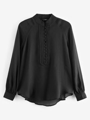 Black Long Sleeve Button Detail Blouse - Image 5 of 6