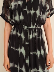 Grey Short Sleeve Tie Waist Midi Dress - Image 5 of 7