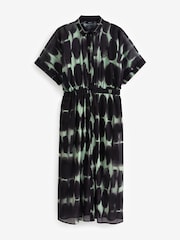 Grey Short Sleeve Tie Waist Midi Dress - Image 6 of 7