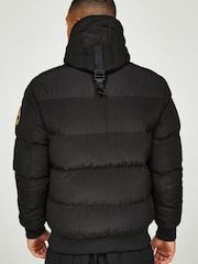 Zavetti Canada Inverno Hooded Bomber Black Jacket - Image 2 of 6