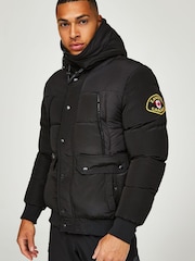 Zavetti Canada Inverno Hooded Bomber Black Jacket - Image 3 of 6