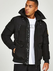 Zavetti Canada Inverno Hooded Bomber Black Jacket - Image 4 of 6