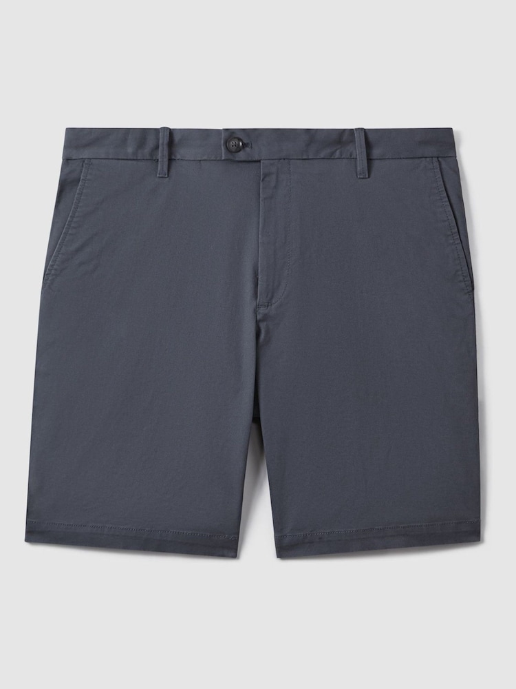 Azul fuerza aérea - Reiss Wicket Cotton Chino Shorts with Stretch - Imagen 2 de 7