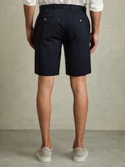 Reiss Navy Wicket Cotton Chino Shorts with Stretch - Image 5 of 7