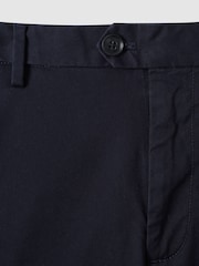 Reiss Navy Wicket Cotton Chino Shorts with Stretch - Image 6 of 7