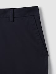 Reiss Navy Wicket Cotton Chino Shorts with Stretch - Image 7 of 7