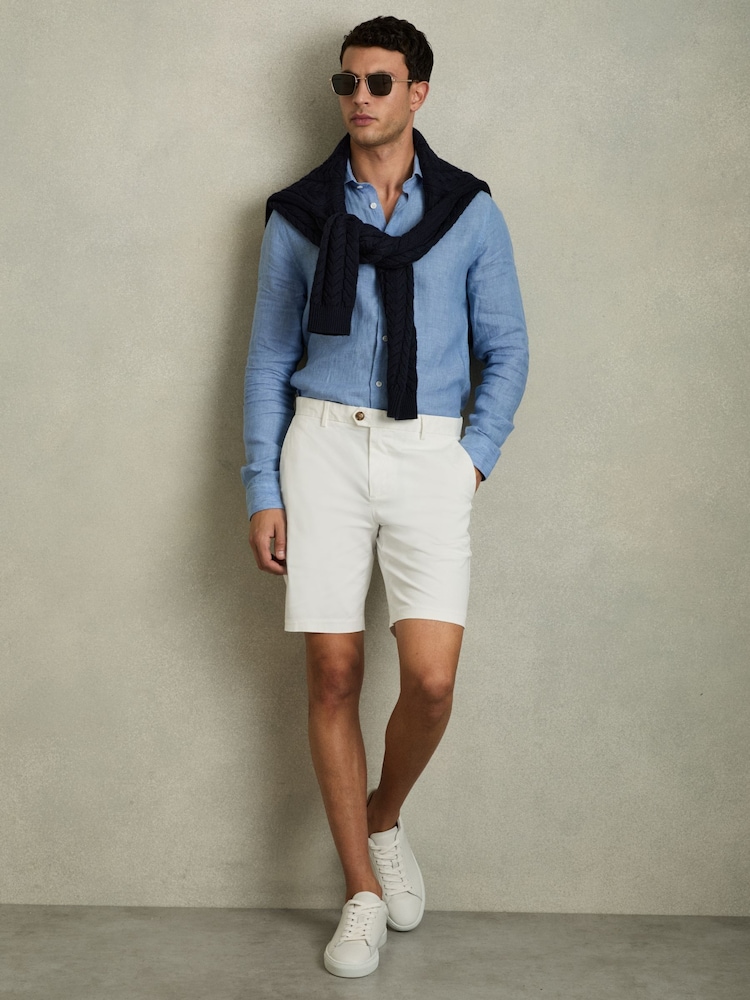 Blanco - Pantalones cortos chinos con elástico Wicket de Reiss - Imagen 1 de 7 Blanco - Pantalones cortos chinos con elástico Wicket de Reiss - Imagen 1 de 7