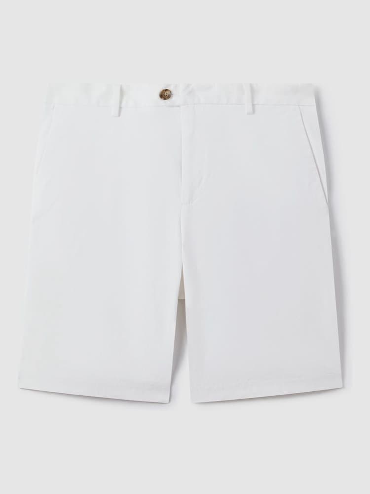 Blanco - Reiss Wicket Cotton Chino Shorts with Stretch - Imagen 2 de 7