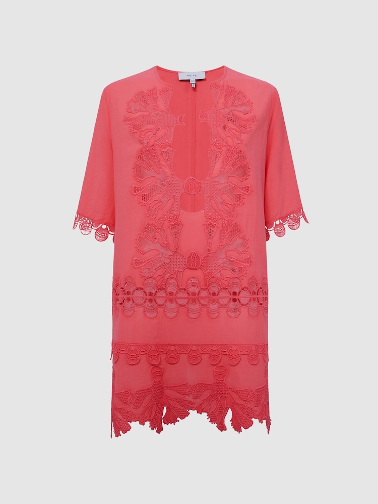 Reiss Coral Etta Embroidered Kaftan - Image 2 of 5
