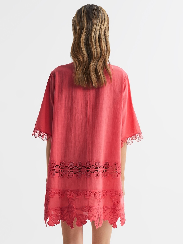 Reiss Coral Etta Embroidered Kaftan - Image 5 of 5