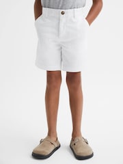 Reiss White Wicket 9-13 yrs Casual Chino Shorts - Image 1 of 6
