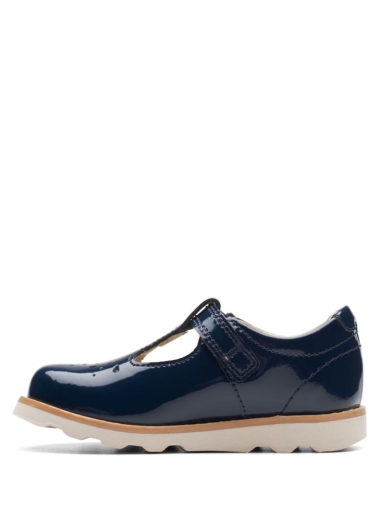 Clarks Blue Standard Fit (F) F Fit Patent Crown Print Toddler Shoes - Image 2 of 6