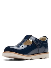 Clarks Blue Standard Fit (F) F Fit Patent Crown Print Toddler Shoes - Image 4 of 6