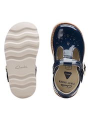 Clarks Blue Standard Fit (F) F Fit Patent Crown Print Toddler Shoes - Image 5 of 6