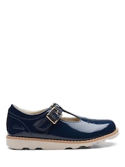 Clarks Blue Multi Fit Patent Crown Print  Kids  Shoes - Image 1 of 7