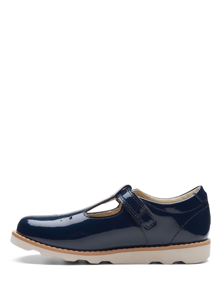 Clarks Blue Multi Fit Patent Crown Print  Kids  Shoes - Image 2 of 7