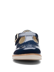 Clarks Blue Multi Fit Patent Crown Print  Kids  Shoes - Image 6 of 7